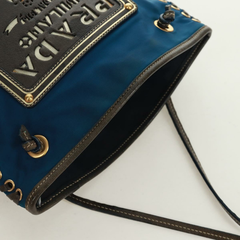 【日本直送】PRADA 尼龍藍金肩包 正品 171065V-5