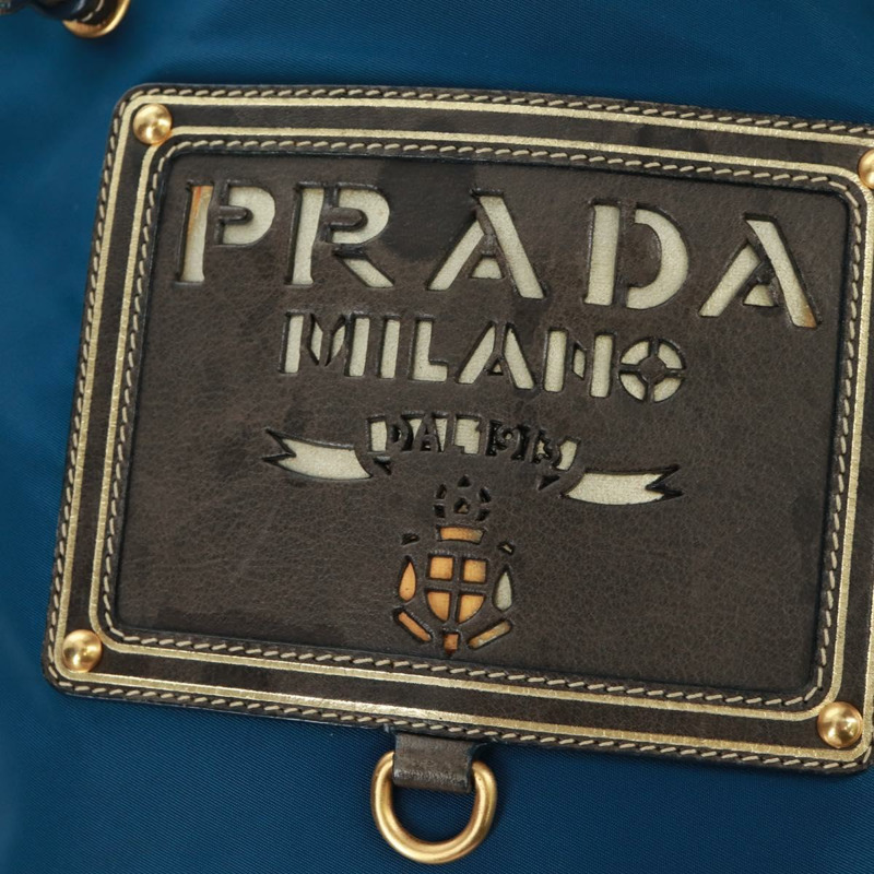 【日本直送】PRADA 尼龍藍金肩包 正品 171065V-20