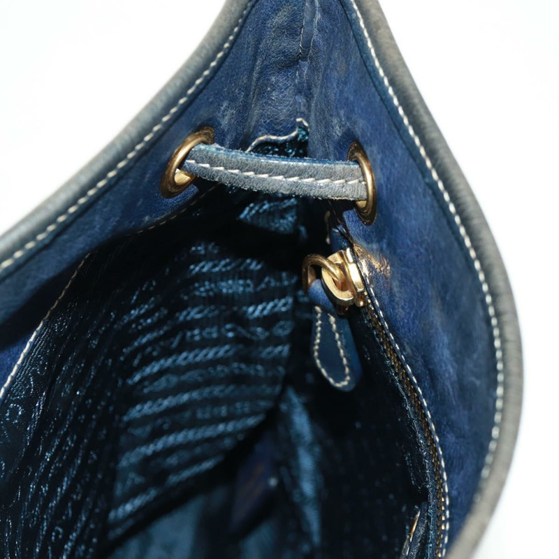 【日本直送】PRADA 尼龍藍金肩包 正品 171065V-22