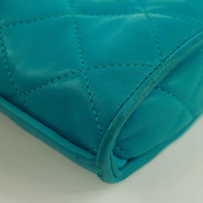 【日本直送】香奈兒鏈絎縫包，羊皮材質，土耳其藍金色雙C標誌，貨號171171V-16