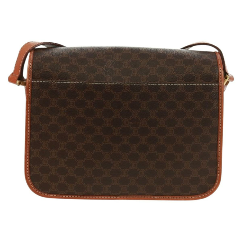 【日本直送】CELINE Macadam帆布圓形單肩包 PVC皮革 棕色 金色 正品 171071A-1