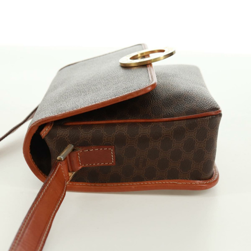 【日本直送】CELINE Macadam帆布圓形單肩包 PVC皮革 棕色 金色 正品 171071A-2