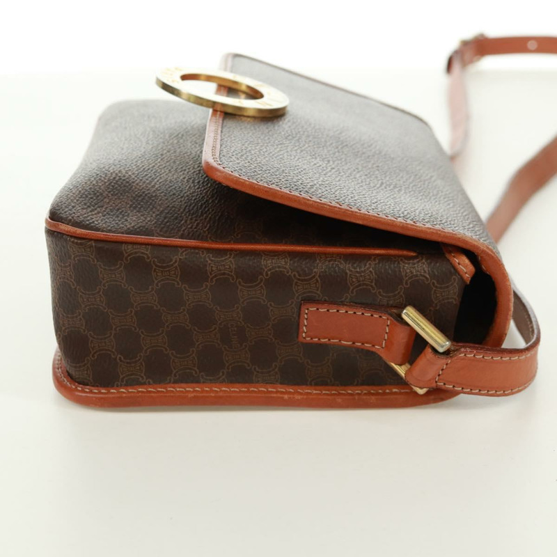 【日本直送】CELINE Macadam帆布圓形單肩包 PVC皮革 棕色 金色 正品 171071A-3