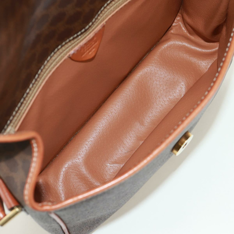 【日本直送】CELINE Macadam帆布圓形單肩包 PVC皮革 棕色 金色 正品 171071A-8