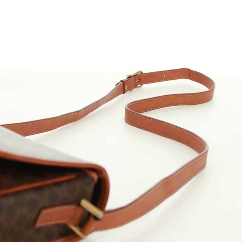 【日本直送】CELINE Macadam帆布圓形單肩包 PVC皮革 棕色 金色 正品 171071A-13