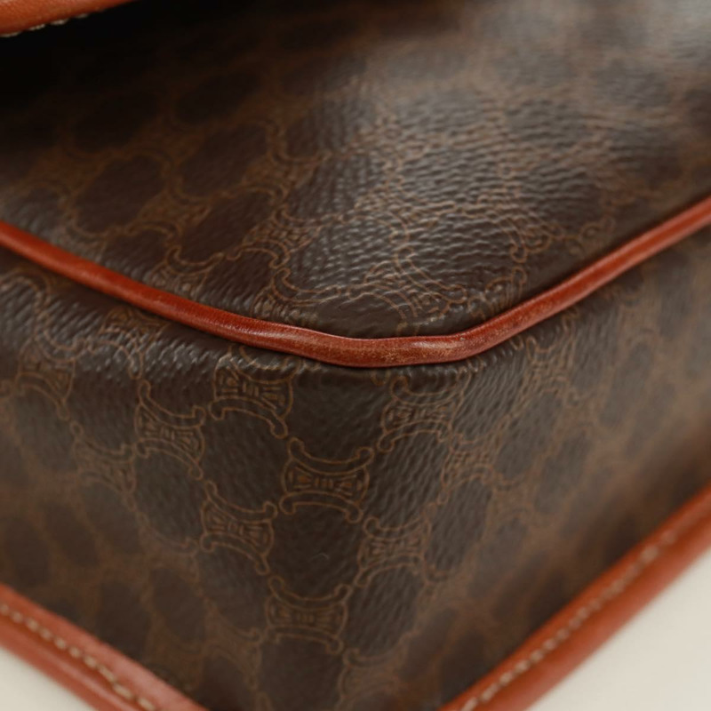 【日本直送】CELINE Macadam帆布圓形單肩包 PVC皮革 棕色 金色 正品 171071A-14