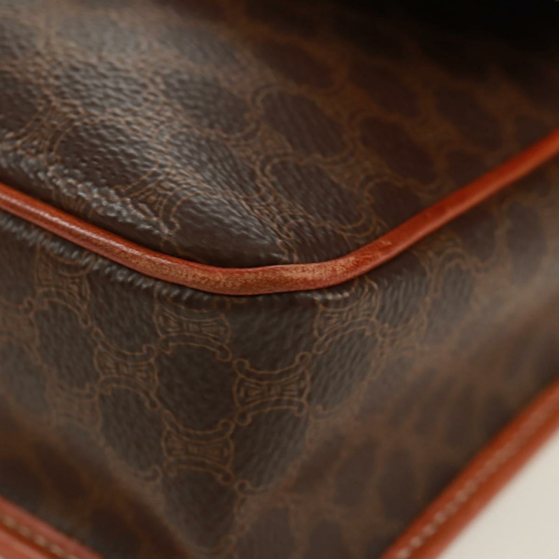 【日本直送】CELINE Macadam帆布圓形單肩包 PVC皮革 棕色 金色 正品 171071A-15