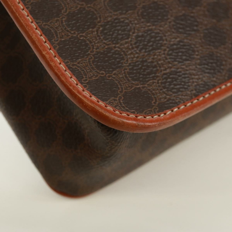 【日本直送】CELINE Macadam帆布圓形單肩包 PVC皮革 棕色 金色 正品 171071A-16