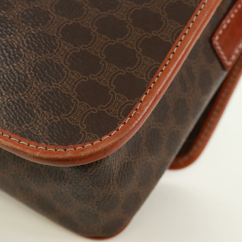 【日本直送】CELINE Macadam帆布圓形單肩包 PVC皮革 棕色 金色 正品 171071A-17