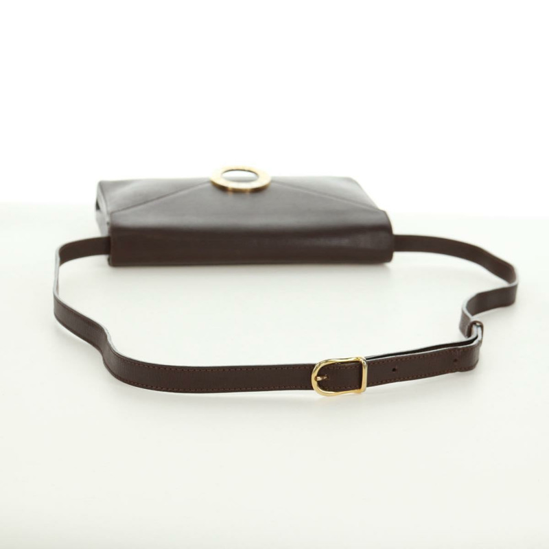 【日本直送】CELINE 圓背包 皮革 棕色 金色 正品 171061A-6