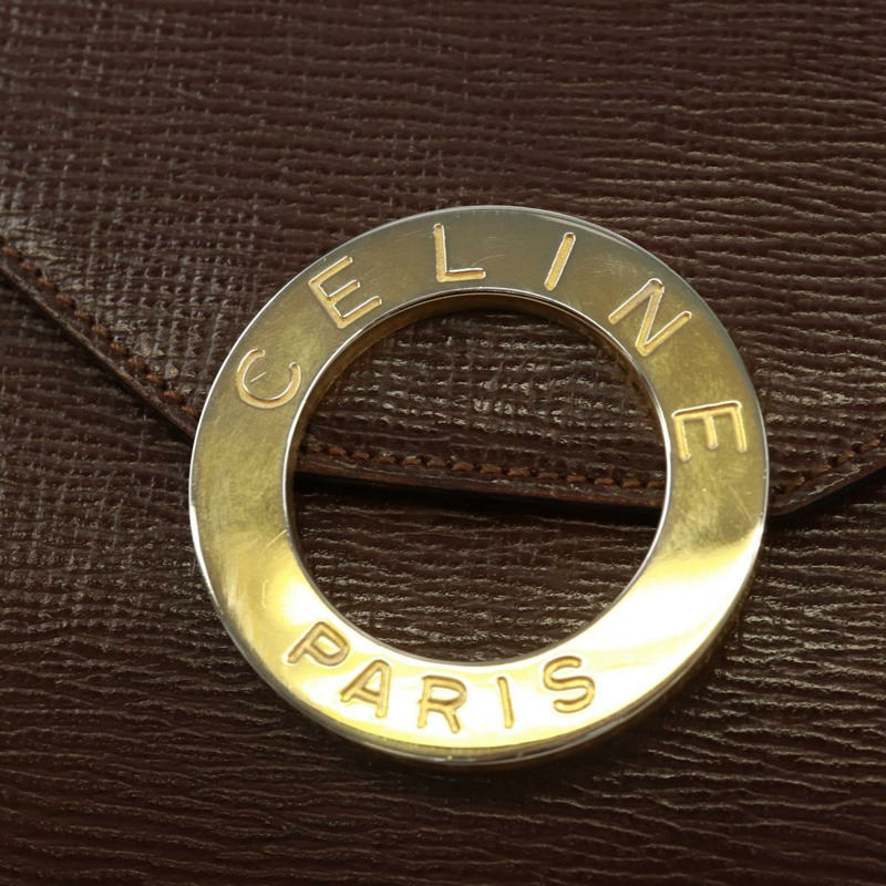 【日本直送】CELINE 圓背包 皮革 棕色 金色 正品 171061A-18