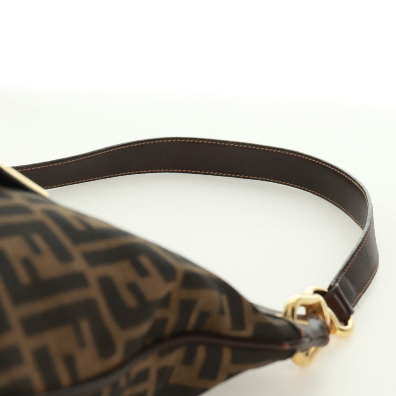 【日本直送】FENDI Zucca帆布單肩包 黑色棕色 正品 171017V-13