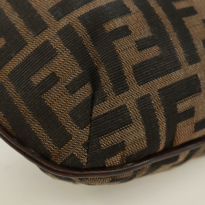 【日本直送】FENDI Zucca帆布單肩包 黑色棕色 正品 171017V-14