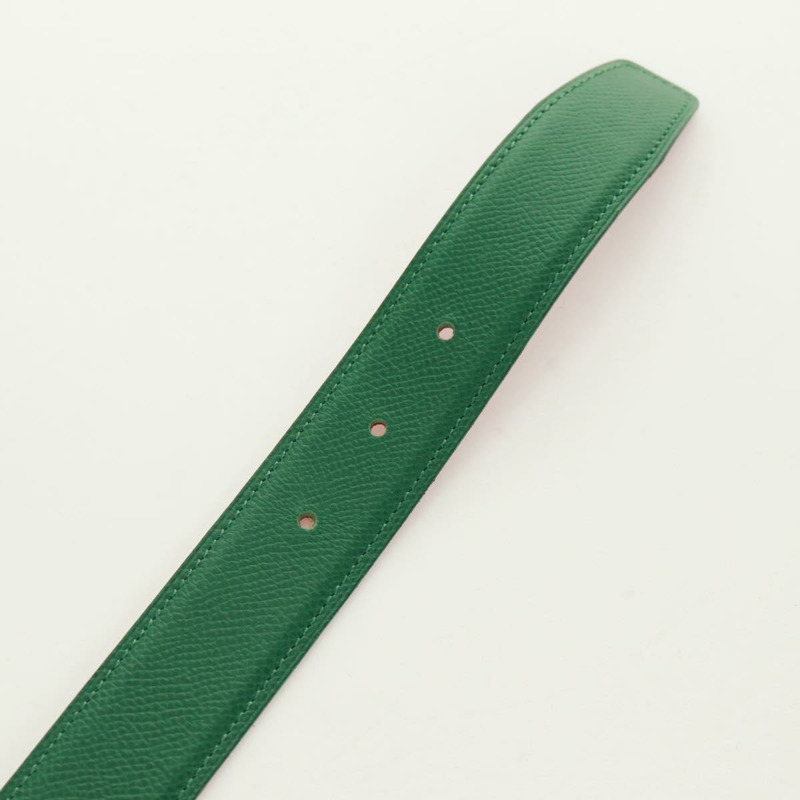 【日本直送】愛馬仕 Constance H 皮帶，真皮，31.5 英寸，綠色/紅色，正品，貨號 171197V-6
