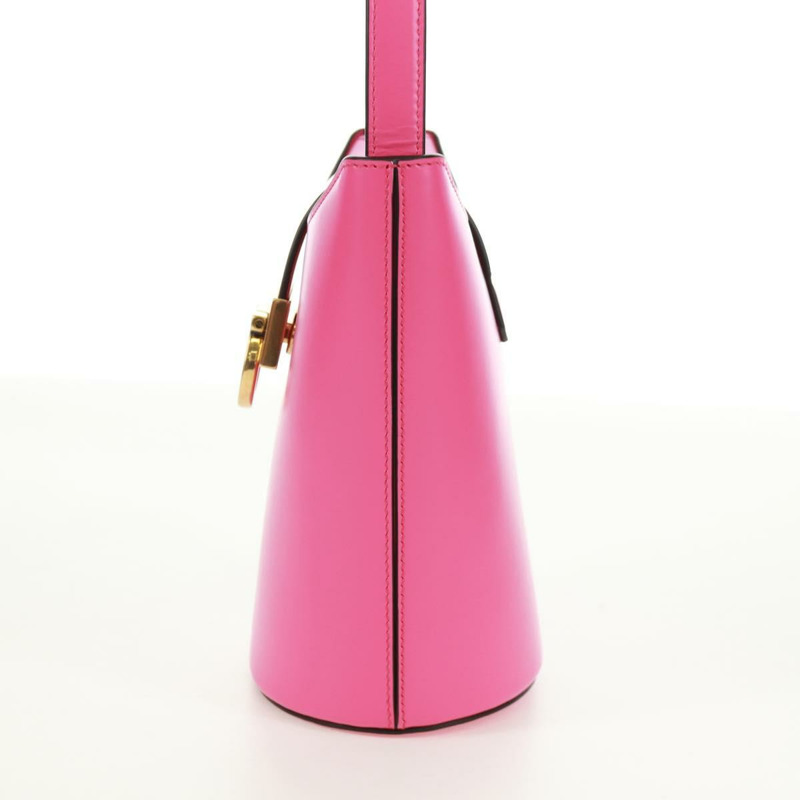 【日本直送】Salvatore Ferragamo Gancini 粉紅金色皮革肩背包，正品編號 171099M-2