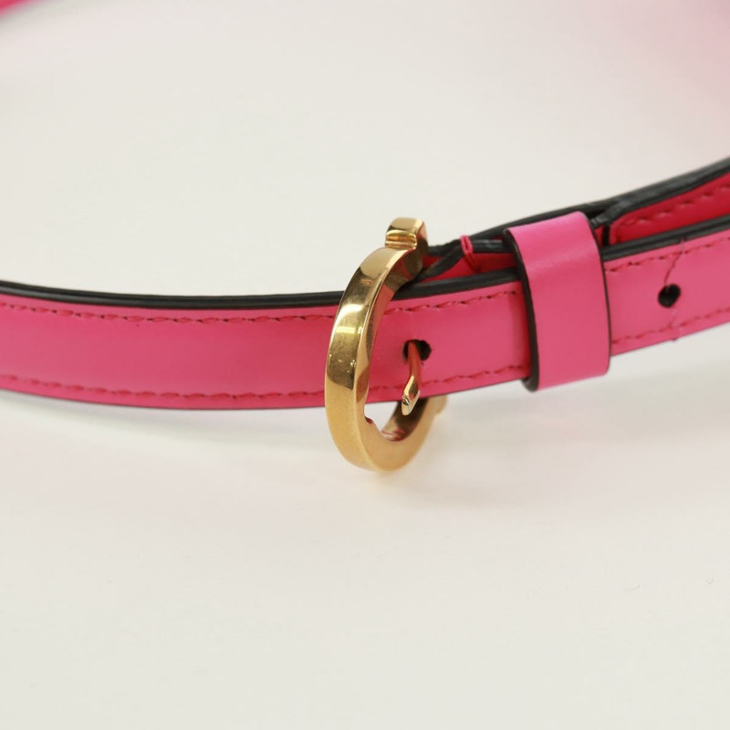 【日本直送】Salvatore Ferragamo Gancini 粉紅金色皮革肩背包，正品編號 171099M-7