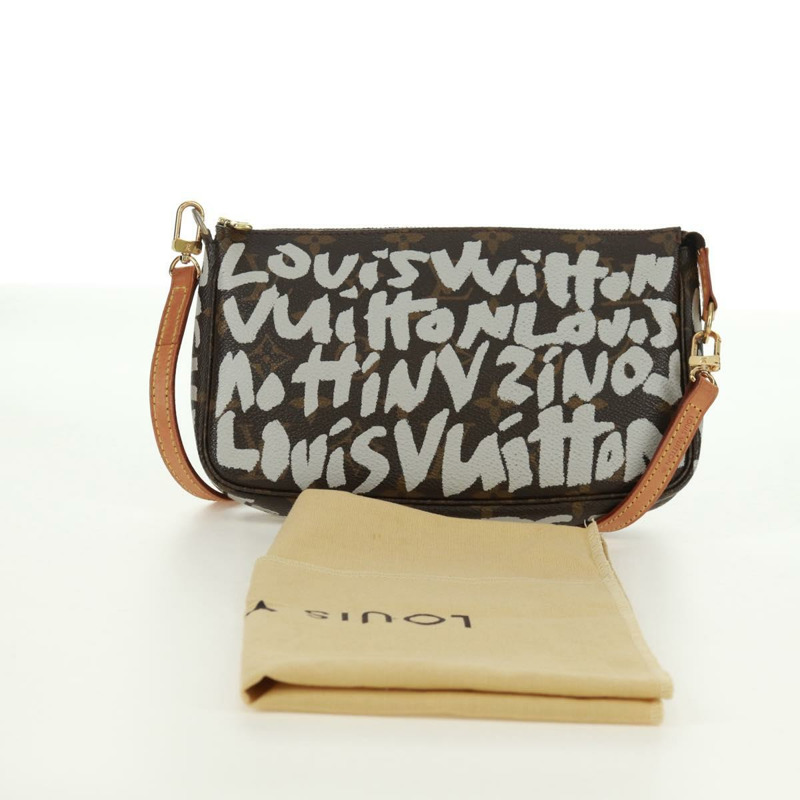 【日本直送】路易威登 Monogram 塗鴉手拿包 白色 M92192 LV 正品 171150V-11