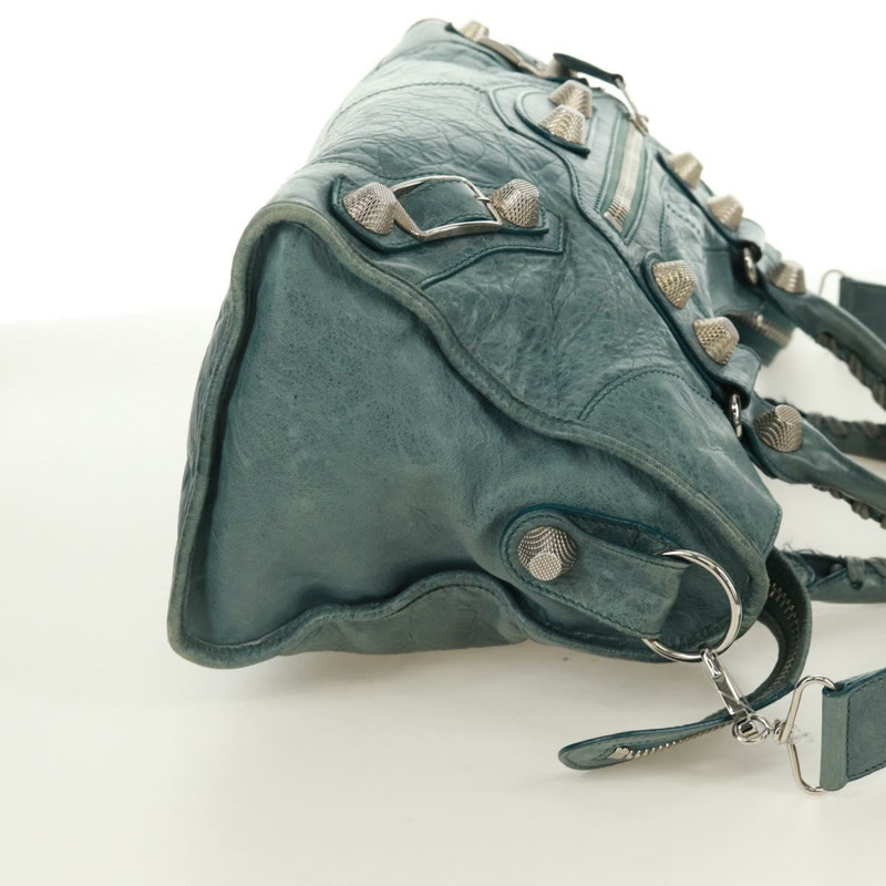 【日本直送】BALENCIAGA The Giant Part Time 手提包，藍色皮革，貨號 173082，正品編號 171907SAV-3