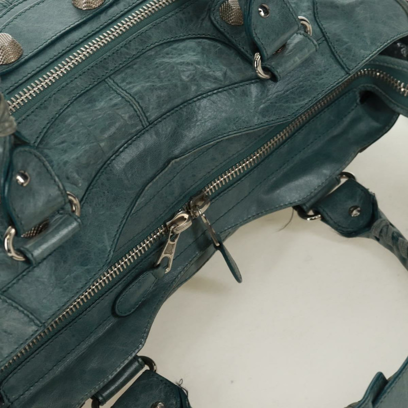 【日本直送】BALENCIAGA The Giant Part Time 手提包，藍色皮革，貨號 173082，正品編號 171907SAV-5