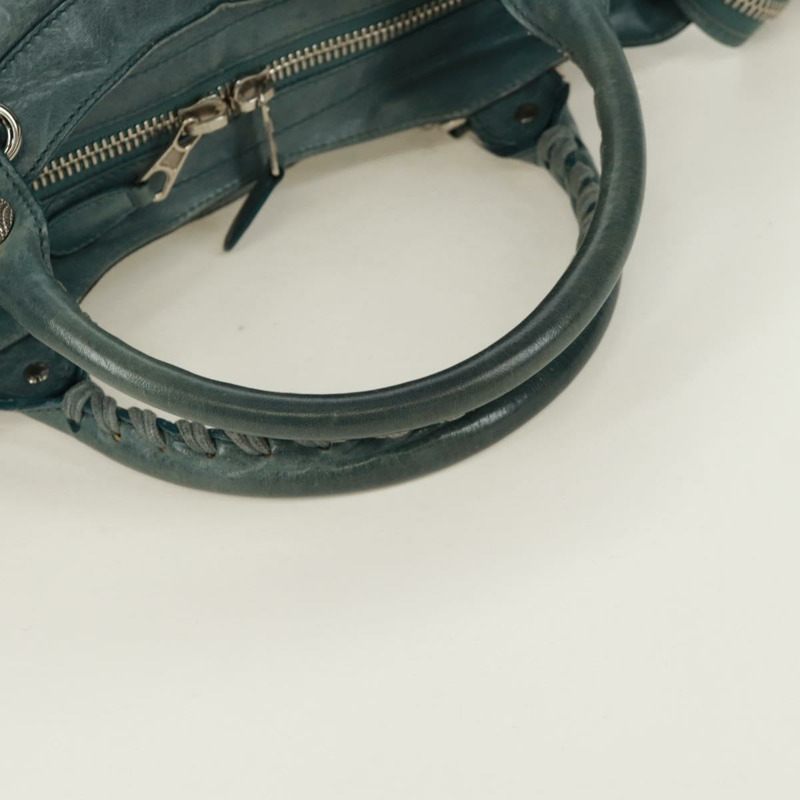 【日本直送】BALENCIAGA The Giant Part Time 手提包，藍色皮革，貨號 173082，正品編號 171907SAV-6