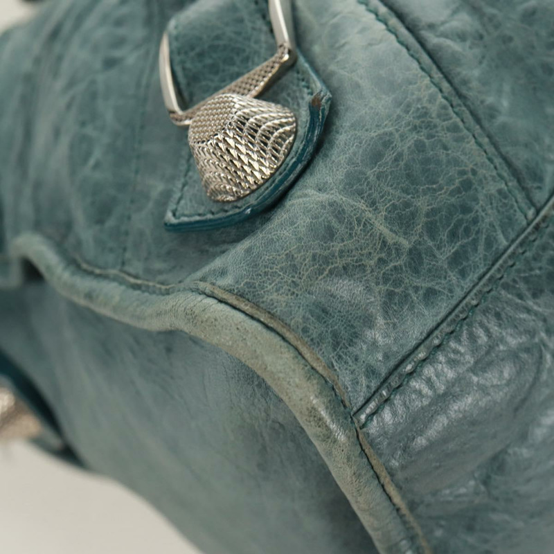 【日本直送】BALENCIAGA The Giant Part Time 手提包，藍色皮革，貨號 173082，正品編號 171907SAV-8