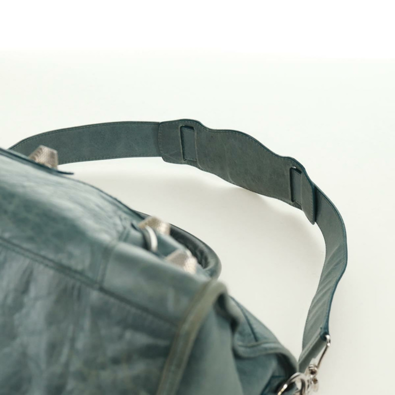 【日本直送】BALENCIAGA The Giant Part Time 手提包，藍色皮革，貨號 173082，正品編號 171907SAV-14