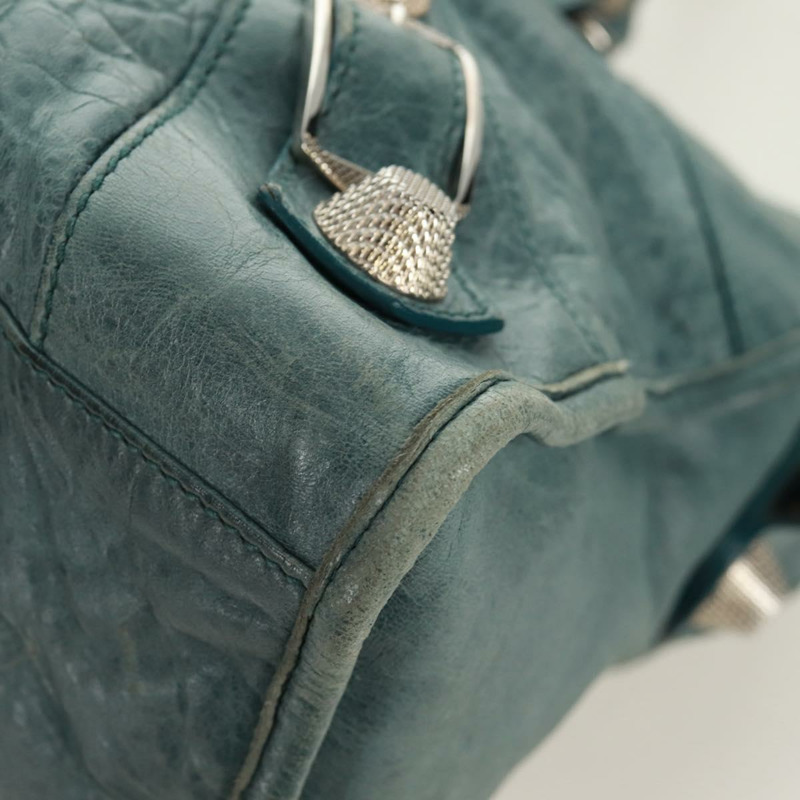 【日本直送】BALENCIAGA The Giant Part Time 手提包，藍色皮革，貨號 173082，正品編號 171907SAV-15