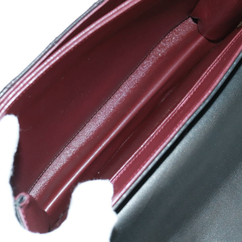 【日本直送】香奈兒 (CHANEL) 鏈條絎縫肩背包，黑色皮革，金色雙C標誌，正品編號 168933SAM-8