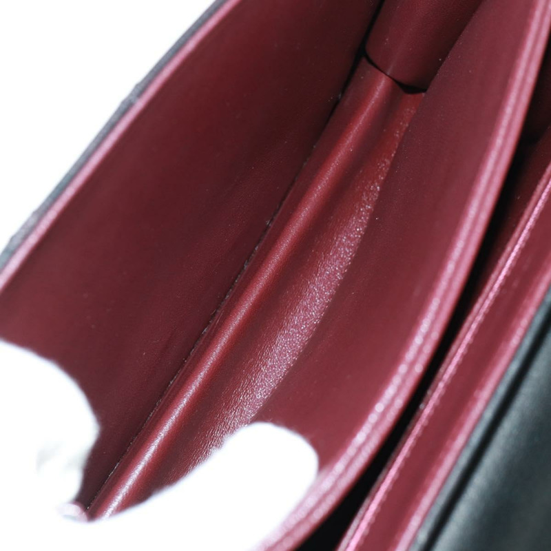 【日本直送】香奈兒 (CHANEL) 鏈條絎縫肩背包，黑色皮革，金色雙C標誌，正品編號 168933SAM-21