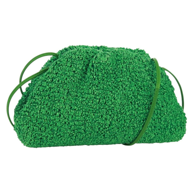 【日本直送】BOTTEGA VENETA 迷你手拿包，拉菲草編織，綠色，正品 168937M-0