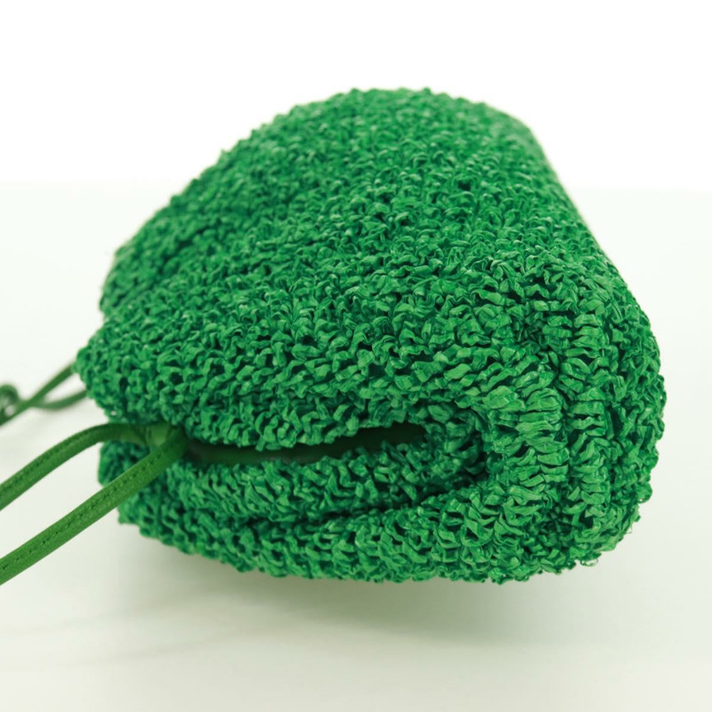 【日本直送】BOTTEGA VENETA 迷你手拿包，拉菲草編織，綠色，正品 168937M-2