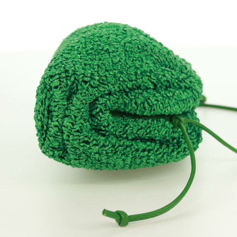 【日本直送】BOTTEGA VENETA 迷你手拿包，拉菲草編織，綠色，正品 168937M-3