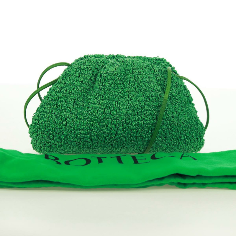 【日本直送】BOTTEGA VENETA 迷你手拿包，拉菲草編織，綠色，正品 168937M-11