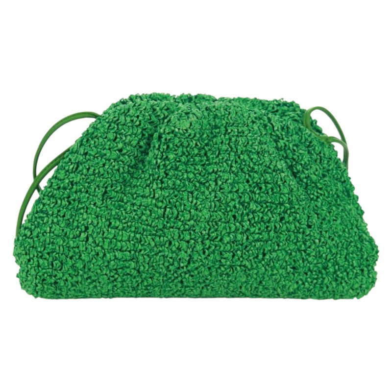 【日本直送】BOTTEGA VENETA 迷你手拿包，拉菲草編織，綠色，正品 168937M-12