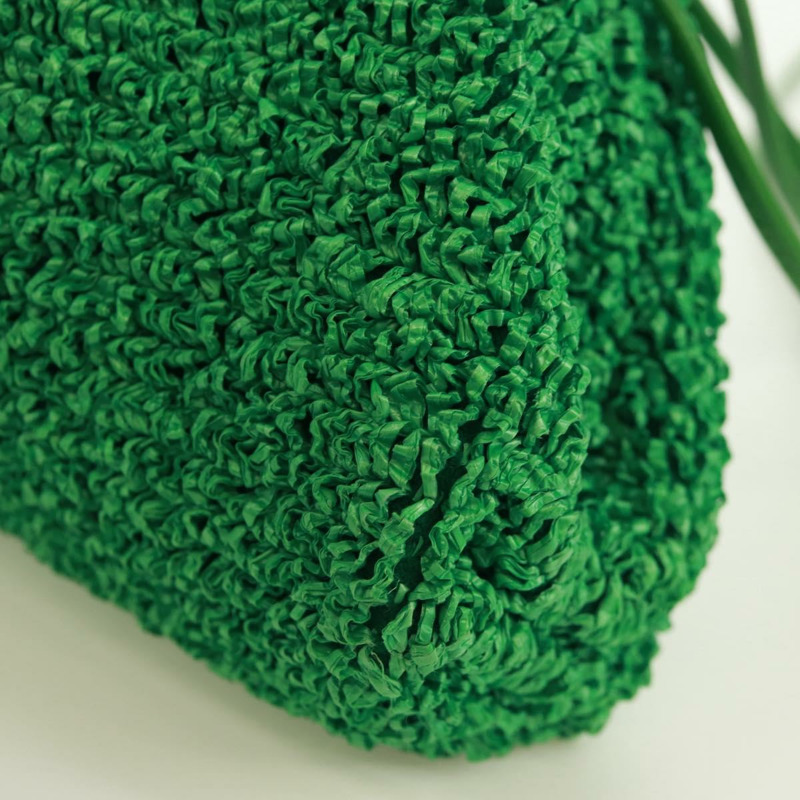 【日本直送】BOTTEGA VENETA 迷你手拿包，拉菲草編織，綠色，正品 168937M-16