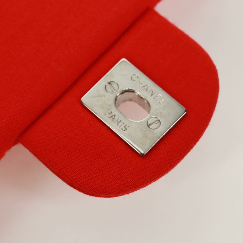 【日本直送】香奈兒迷你絎縫20鏈條單肩包，棉質，紅色，銀色雙C標誌，正品編號168936SAM-7