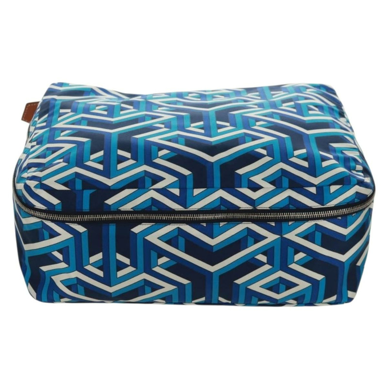 【日本直送】愛馬仕 Ousdevoyage PM 手拿包 絲綢藍 正品 ti3647SM-12