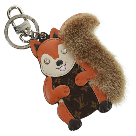 路易威登 Monogram Porte Cles 松鼠吊飾 棕色 M00345 LV Auth 161327M