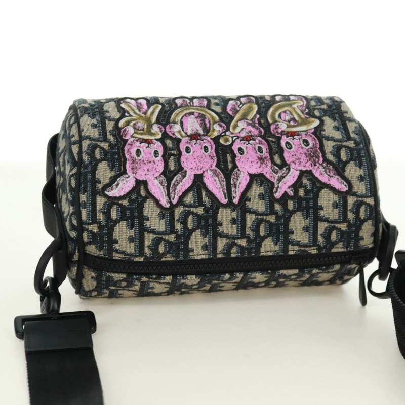 【日本直送】Christian Dior Trotter帆布斜紋兔迷你拉桿包 海軍藍 正品 162245SAM-5