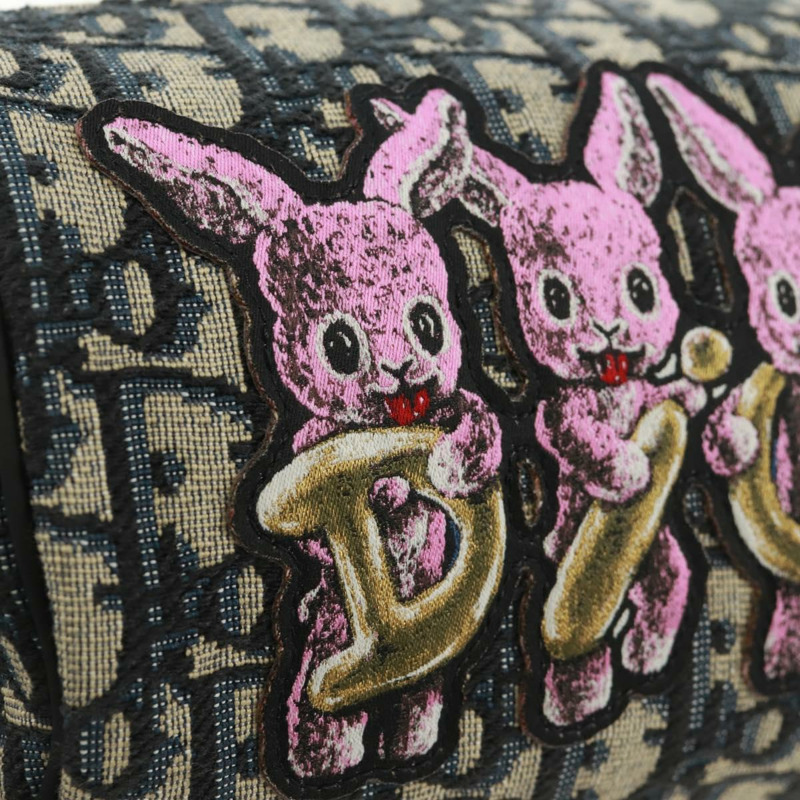 【日本直送】Christian Dior Trotter帆布斜紋兔迷你拉桿包 海軍藍 正品 162245SAM-16