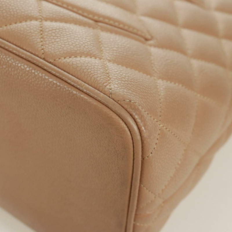 【日本直送】香奈兒 (CHANEL) Matelasse Reprint 托特包，魚子醬紋理，米色，金色 CC 標誌，正品編號 161734SAV-15