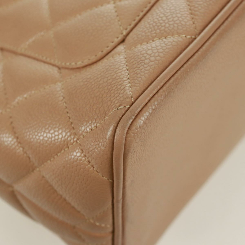 【日本直送】香奈兒 (CHANEL) Matelasse Reprint 托特包，魚子醬紋理，米色，金色 CC 標誌，正品編號 161734SAV-16