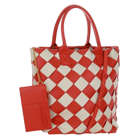 BOTTEGA VENETA INTRECCIATO Cabas 包皮革 2way 橙色金色正品 161744SAM