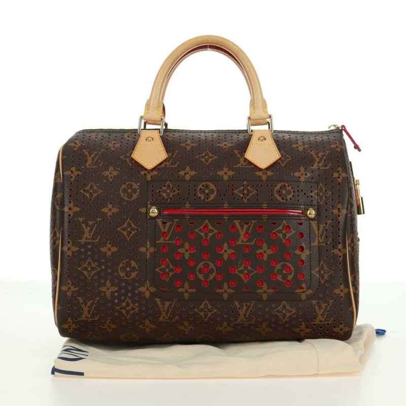 【日本直送】路易威登 Monogram Perfo Speedy 30 手提包，玫紅色，M95180，LV 正品，編號 161701SAV-11