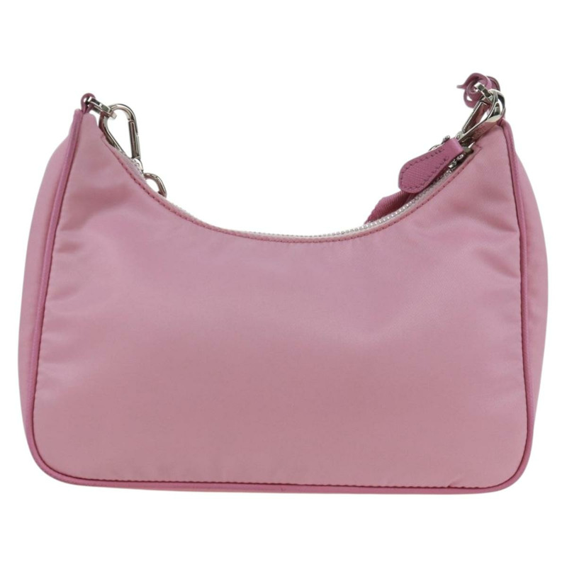 【日本直送】PRADA 尼龍粉紅銀色單肩包 正品 161747SAM-1