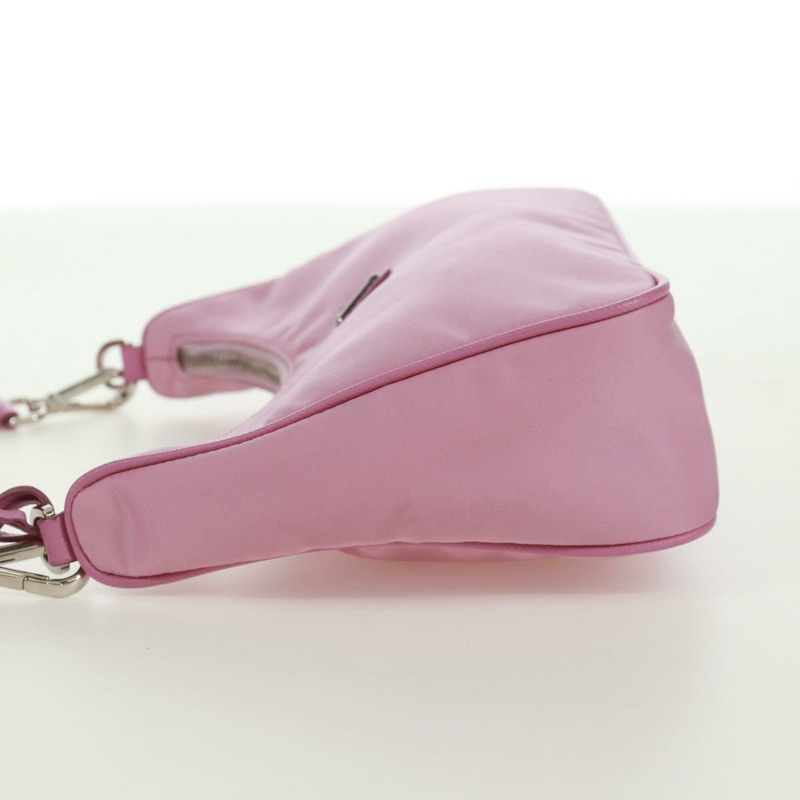 【日本直送】PRADA 尼龍粉紅銀色單肩包 正品 161747SAM-2