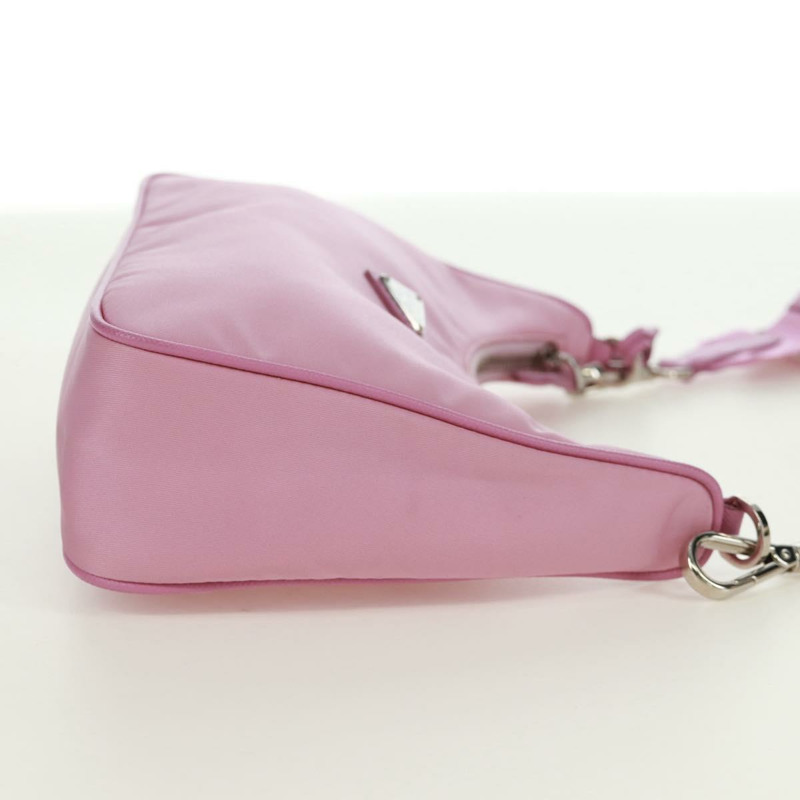 【日本直送】PRADA 尼龍粉紅銀色單肩包 正品 161747SAM-3