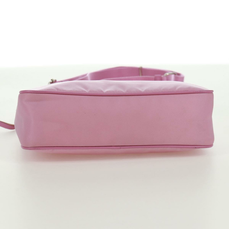 【日本直送】PRADA 尼龍粉紅銀色單肩包 正品 161747SAM-4