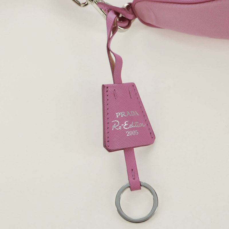 【日本直送】PRADA 尼龍粉紅銀色單肩包 正品 161747SAM-7
