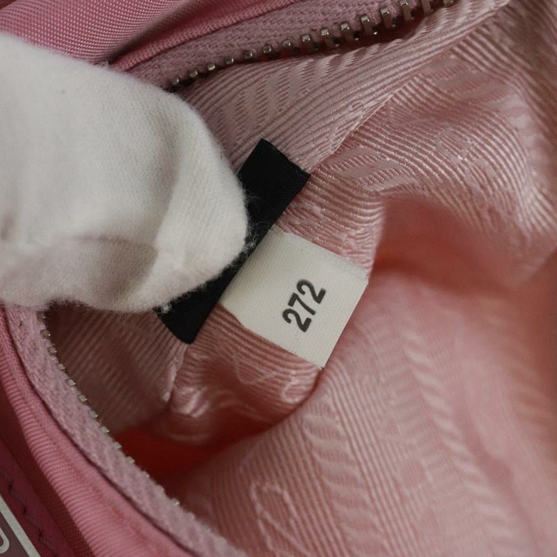 【日本直送】PRADA 尼龍粉紅銀色單肩包 正品 161747SAM-10